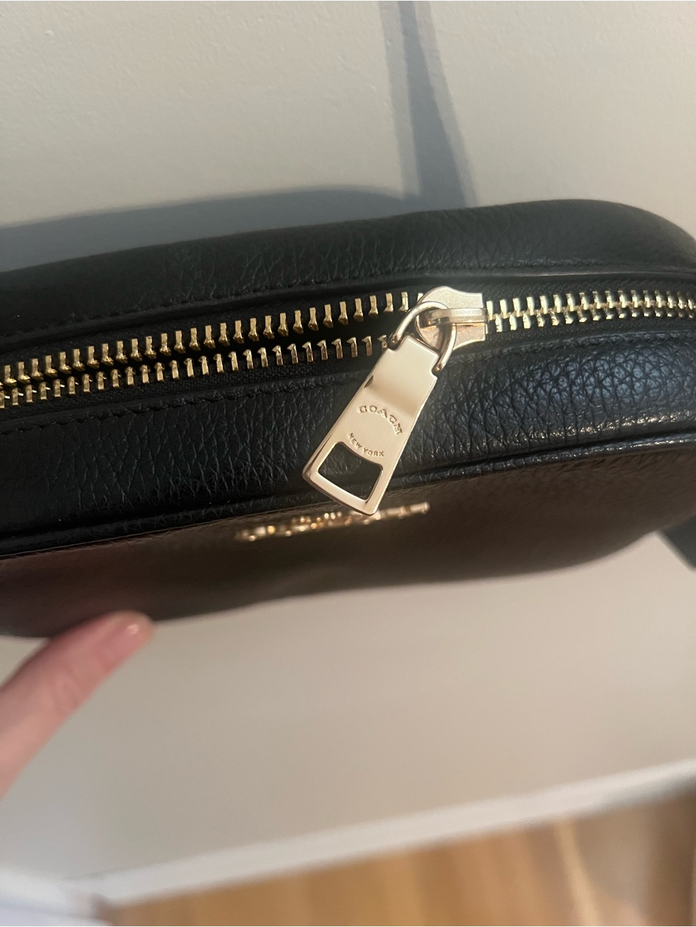 Coach Black Pebbled Leather Camera Crossbody with Gold Hardware - Picture 3 of 4